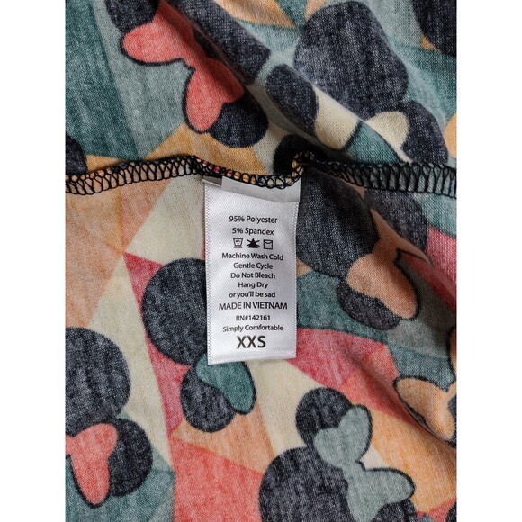 LuLaRoe Womens XXS Tunic Shirt Stretch Disney Minnie Mouse Geometric - NEW - Picture 4 of 5